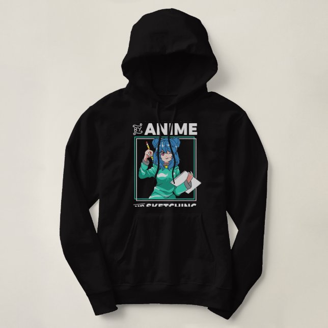 Camiseta Distraído Facilmente pelo Anime e Desenhando Gir A (Frente do Design)