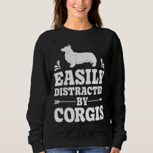 Camiseta Distraído Facilmente Pelo Cachorro Corgis Funny Co