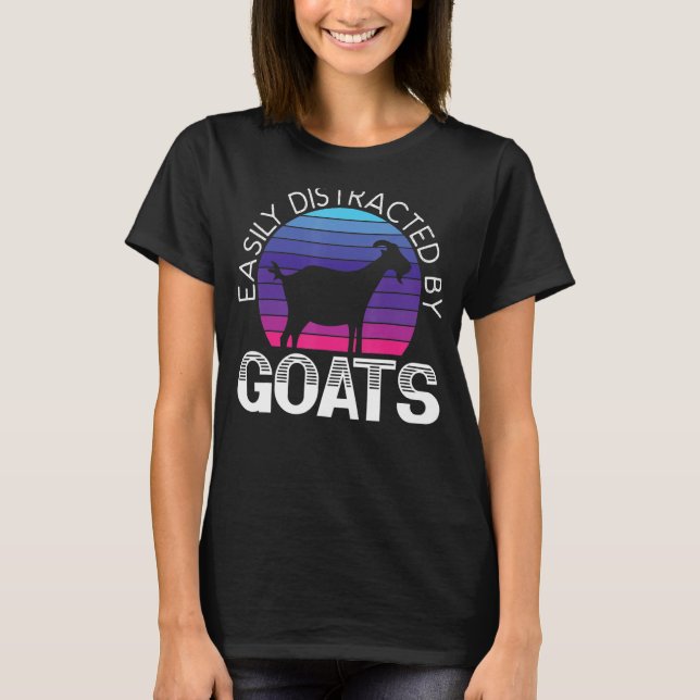Camiseta Distraido Facilmente Pelo Fator De Caprinos De Cap (Frente)