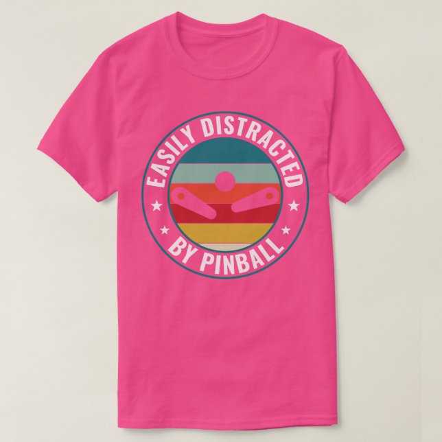 Camiseta Distraído Facilmente Pelo Jogo Arcade Do Jogador D (Frente do Design)