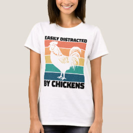 Camiseta Distraído Facilmente Pelos Amantes De Galinhas Leg