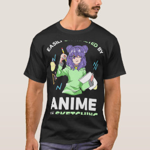 Camiseta Distraído Facilmente por anime e equipe de anime d
