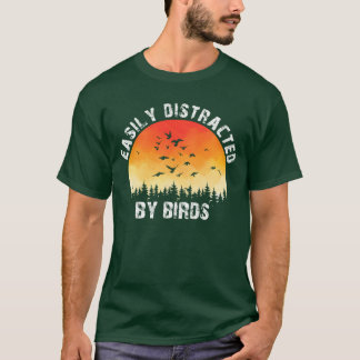 Camiseta Distraído Facilmente Por Batatas da família Birds 
