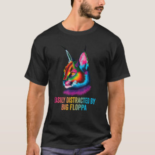 Camiseta Distraído Facilmente Por Big Floppa Big Meme Carac