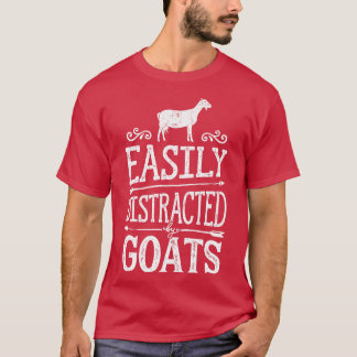 Camiseta Distraído Facilmente Por Cabras Farmantes De Vaca
