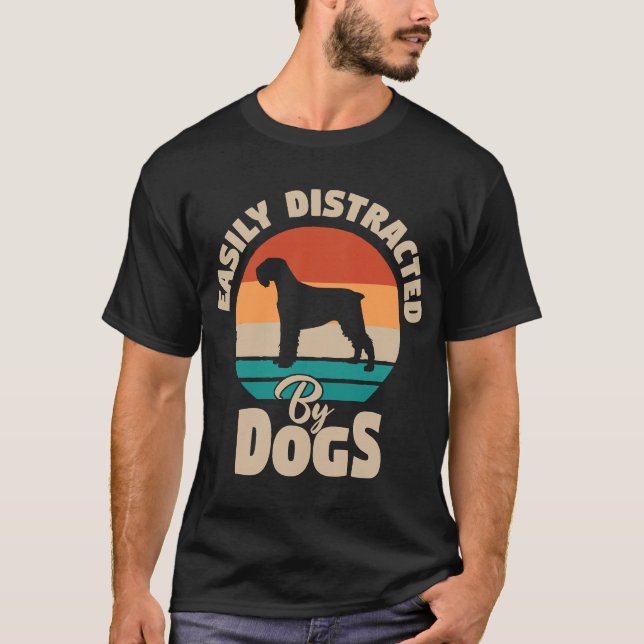 Camiseta Distraído Facilmente Por Cães 818 (Frente)
