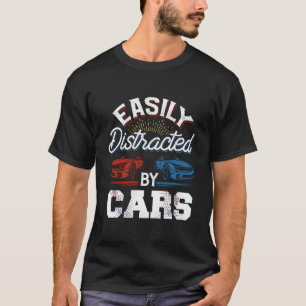 Camiseta Distraído Facilmente Por Carros Correndo Ventilado