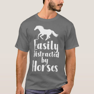 Camiseta Distraído Facilmente Por Cavalos 1