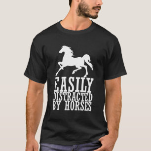 Camiseta Distraido Facilmente Por Cavalos Hoodie Do Lover C