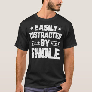 Camiseta Distraído Facilmente Por Dhole Animal