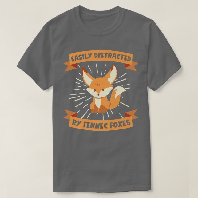 Camiseta Distraído Facilmente Por Fennec Foes Funny For Ani (Frente do Design)