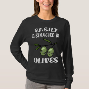 Camiseta Distraído Facilmente Por Fruta De Azeitonas