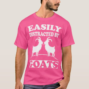 Camiseta Distraído Facilmente Por Goats Funny Animal