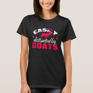 Camiseta Distraído Facilmente Por Goats Goat Women Girls Fa
