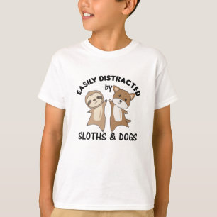 Camiseta Distraído Facilmente Por Laminhas E Cães Cachorro 