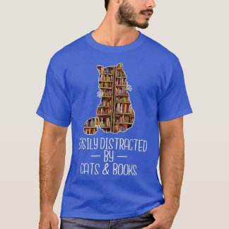 Camiseta Distraído facilmente por livros de Gats Nerd L