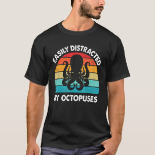 Camiseta Distraído Facilmente Por Octopus Vintage Octopus K