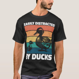 Camiseta Distraído Facilmente Por Patos Sobre Pato Legal