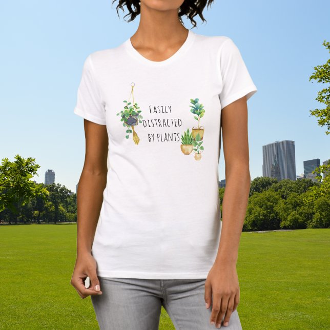 Camiseta Distraído facilmente por plantas de aquarelas Boho (Criador carregado)