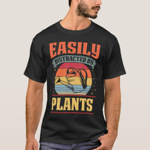 Camiseta Distraído Facilmente Por Plantas Retro Vintage Wat