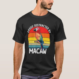 Camiseta Distraído Facilmente Por Scarlet Macaw Colorful Pa