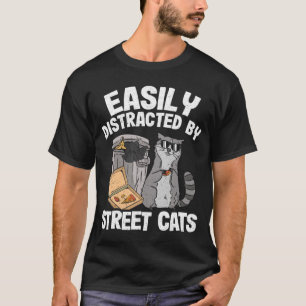 Camiseta Distraído Facilmente Por Street Cats Raccoon 17