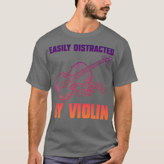 Camiseta Distraído Facilmente Por Violin Funny Violin 2