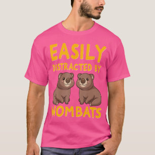Camiseta Distraído Facilmente Por Wombats Engraçado Espírit