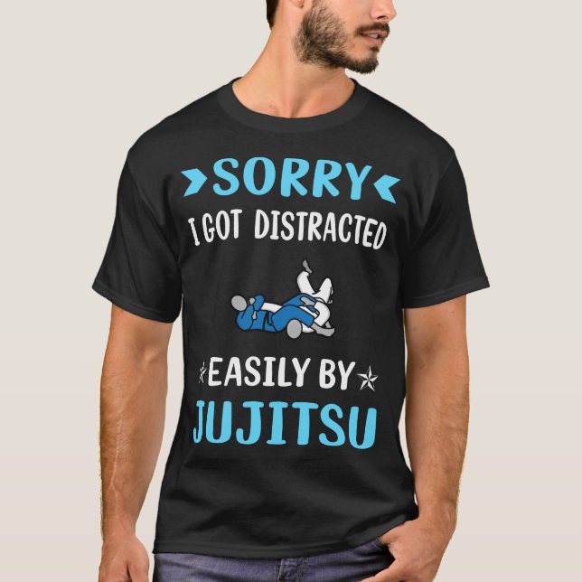Camiseta Distraído Jujitsu Ju Jitsu Jiujitsu Jiu Jitsu (Frente)