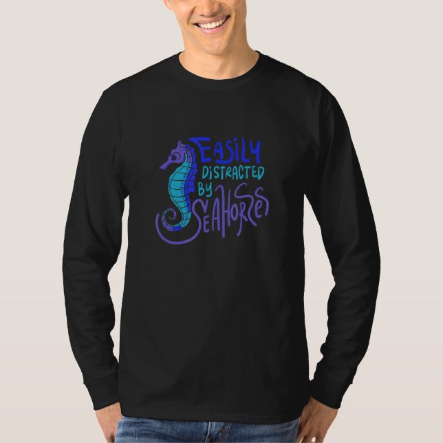 Camiseta Distraído Por Cavalos-marinhos (Frente)