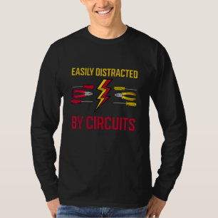 Camiseta Distraído Por Circuitos Irônico Eletricista Artesã
