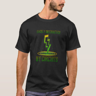 Camiseta Distraído Por Circuitos Tensão Eletrônico Trabalha