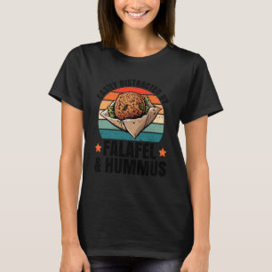 Camiseta Distraído por Falafe e Hummus Levantine Comida Che