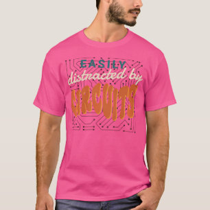 Camiseta Distraído Por Um Trabalhador De Eletro De Tensão D