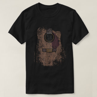 Camiseta Distressed Acoustic Guitar Vintage Music Shirt