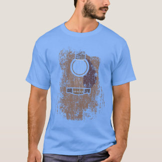 Camiseta Distressed Acoustic Guitar Vintage Player Rock Rol