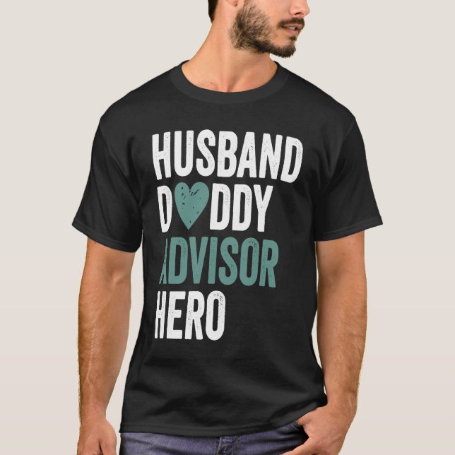 Camiseta Distressed Advisor  Husband Daddy Advisor Hero (Frente)