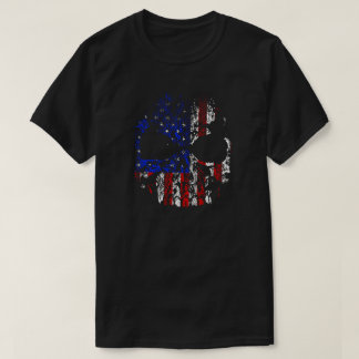 Camiseta Distressed American Flag Skull