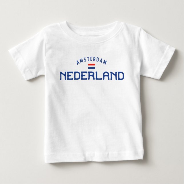 Camiseta Distressed Amsterdam Nederland (Países Baixos) (Frente)