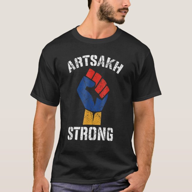 Camiseta Distressed Artsakh Strong Artsakh is Armenia   Arm (Frente)