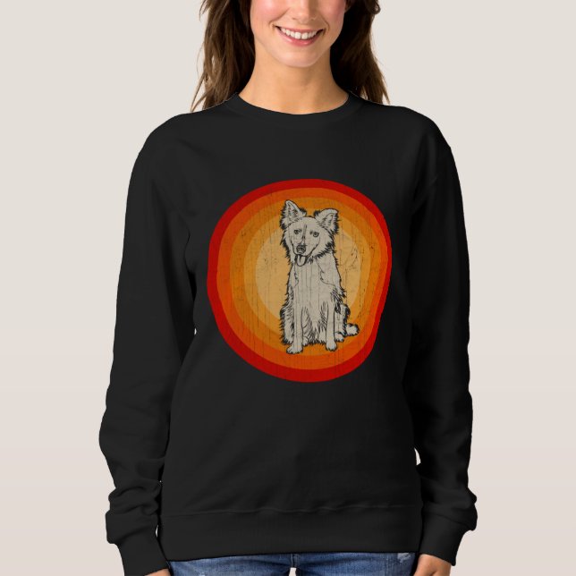Camiseta Distressed Border Collie Dog  Retro Style (Frente)