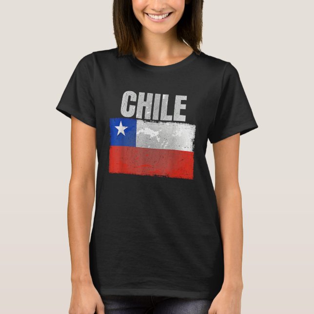 Camiseta Distressed Chile Flag Graphic for Men Women Hispan (Frente)