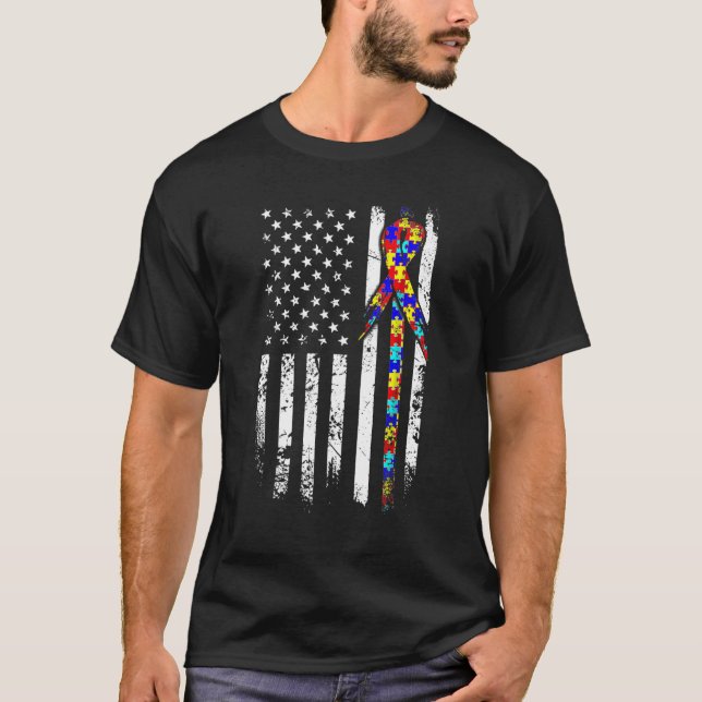 Camiseta Distressed da Bandeira Americana de Consc (Frente)