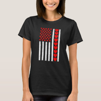 Camiseta Distressed Funny American Flag Heart Valentine's D