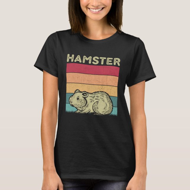 Camiseta Distressed Hamster  Boys Girls Retro Style Hamster (Frente)