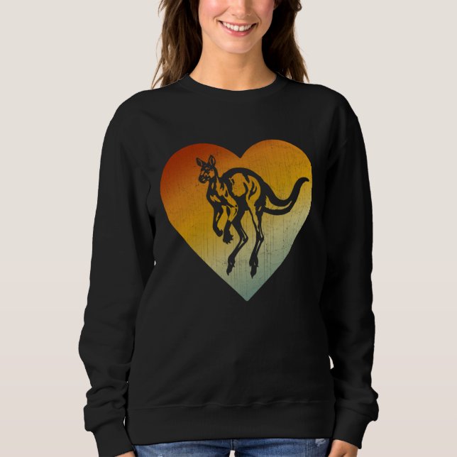 Camiseta Distressed Heart Retro Style Men Women Kangaroo (Frente)