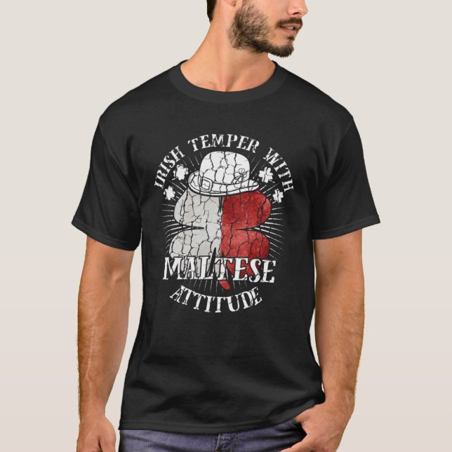 Camiseta Distressed Irish Maltese Attitude Patriotic Shamro (Frente)