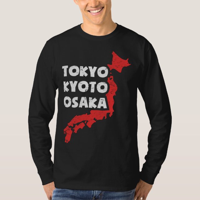 Camiseta Distressed Japanese City of Osaka (Frente)