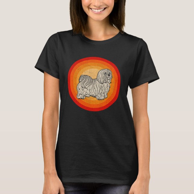 Camiseta Distressed Maltese Dog  Retro Style (Frente)