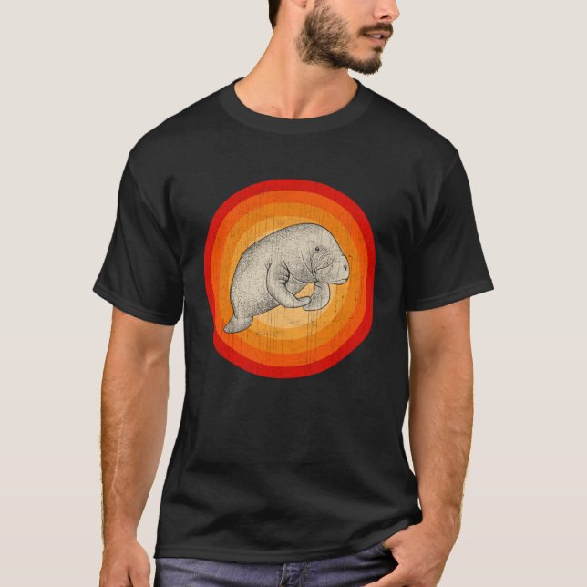 Camiseta Distressed Manatee  Retro Style (Frente)